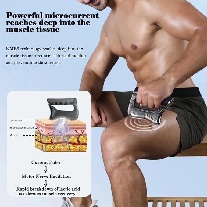 New Fascia Knife Multifunctional Massage Tool Christmas Gift Electric Fascia Knife for Muscle Relaxation Slight Vibration Scraper for Fascial Massager for the Whole Body (Black)