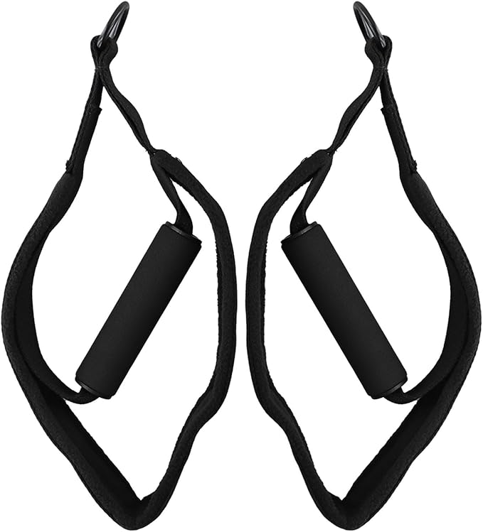 Double Loop Pilates Circle Foot Straps For Reformers – 2-Pack Fleece Exercise Bands With D-Rings, Non-Slip Texture, Adjustable Length & Cross Bar – Home Or Gym Use