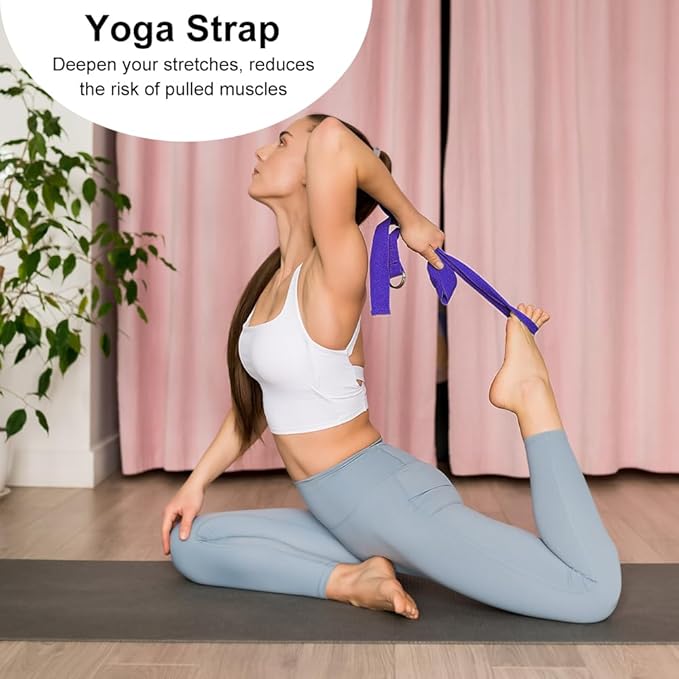 2 Yoga Block and 2 Yoga Strap Set,Non-slip EVA Foam Blocks, High Density Yoga Bricks with 6ft Strap, Supportive Latex-Free Yoga Block Accessories for Pilates