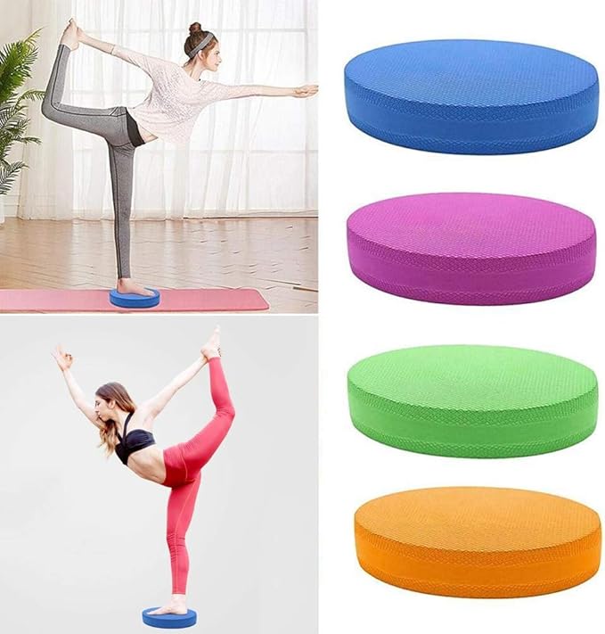 Oval Balance Pad, Non-Slip Foam Pad Exercise Balance Pad Soft Stability Trainer Knee Pads Trainer for Therap-y, Yoga, Dancing Balance Training, Pilates,Fitness(Blue)