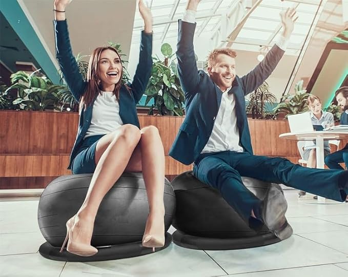 Large Yoga Ball Chair for Sitting at Desk, Lightweight Birthing Ball/Stability Ball/Balance Ball Seat Office Chair, Self-Standing Ergonomic Exercise Ball Chairs(Diameter 55cm(21 3/5 inch))