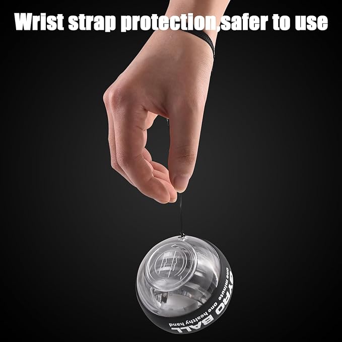 LUMIXA Wrist Ball 2025 - Auto-Start Gyroscopic Hand Exerciser Ball for Wrist & Forearm Strengthening, Gyro Ball Muscle Rehabilitation Therapy