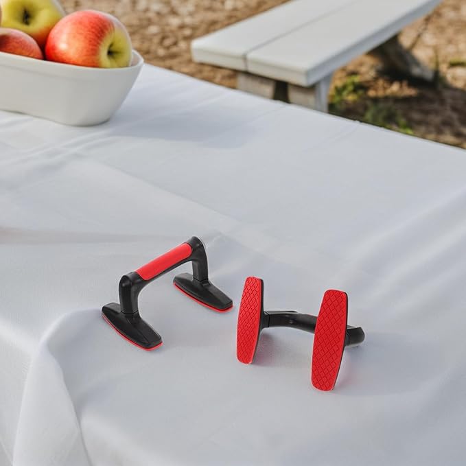 Didiseaon 2pcs Red Plastic Push up Bars Stands for Strength Training and Calisthenics Workout Equipment, Non-slip Push up Handles for Home Gym Fitness and Chest Muscle Exercise