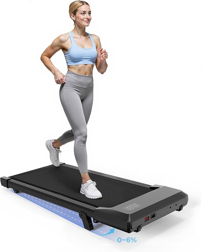 SupeRun Walking Pad, Under Desk Treadmill, 3 in 1 Portable Treadmill with Remote Control LED Display, 2.5 HP Quiet Walking Jogging Machine for Office Home Use, 300 Lbs Capacity