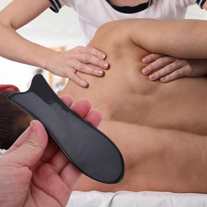 Healifty Neck Massager Neck Massager Ox Horn Board 2Pcs Massage Tool Scraping Board Thai Massage for Woman Man Travel