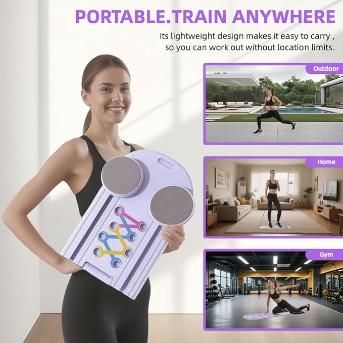 Pilates Board,Portable Home Gym for Women,Multifunctional Pilates Workout Equipment Include Ab Board, Ab Core Trainer,Resistance Bands,Abs Core Workout Equipment