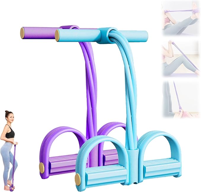 Fashion Puller Exercise, 8 Tube Pedal Resistance Device, 21 Fitness Resistance Bands-4 Tube Pedal Ankle Puller,Detachable and Adjustable Pedal Resistance Device, Unisex