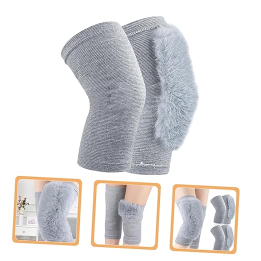 1pair Warm Knee Support Sleeve Self-heating Elastic Knee Wraps for Joint for Men Women for Sports Running and Daily Wear