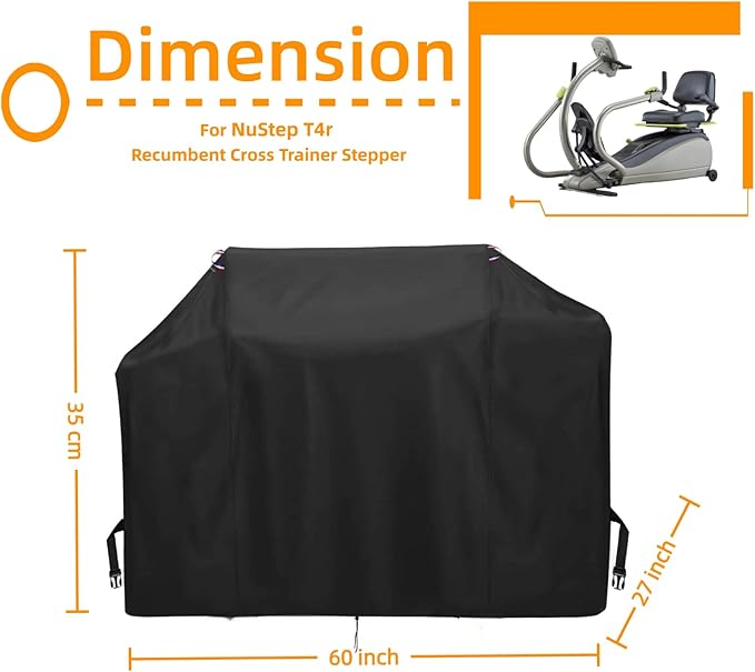 Stair Stepper Cover for Nustep Elliptical Exercise Machine, Waterproof Workout Equipment Cover at Home,Recumbent Exercise Bike Covers for Fitness Equipment, 60"x 27"x35"