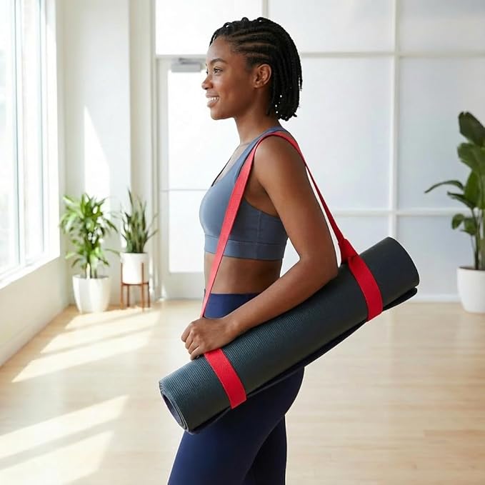 Yoga Mat Carrier Strap, Adjustable Thick Band for Carring Large Mats & Professional Stretching