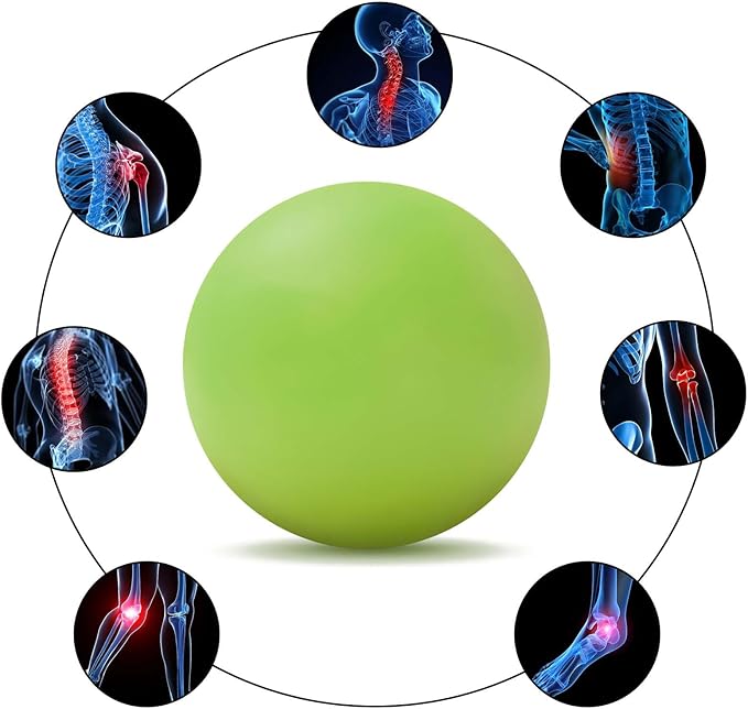 WOVTE Massage Lacrosse Ball for Sore Muscles, Shoulders, Neck, Back, Foot, Body, Deep Tissue, Trigger Point, Muscle Knots, Yoga and Myofascial Release (Green)