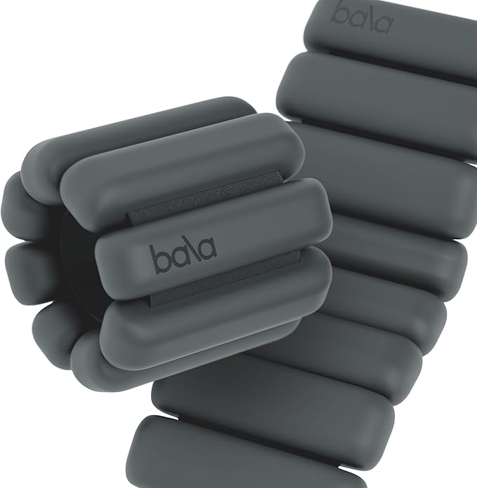 Bala Bangles Wrist & Ankle Weights for Women & Men - Adjustable Weighted Bands - Soft Silicone Arm & Leg Weights for Pilates, Yoga, Walking, Barre, Home Workout & Strength Training Exercise
