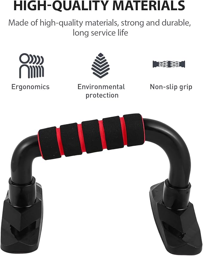 Mikinona Push-up Frame Hand Grip Bars Crimson Metal Bodybuilding Tool Home Fitness Equipment Muscle Strength Training Pushup Stand for Arm Workout