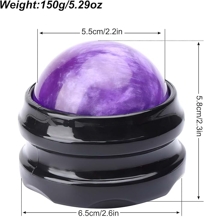 WOVTE Massage Ball, Lacrosse Balls, Self Massage Tool for Sore Muscles, Shoulders, Neck, Back, Foot, Body, Deep Tissue, Trigger Point, Muscle Knots, Yoga and Myofascial Release (Purple)