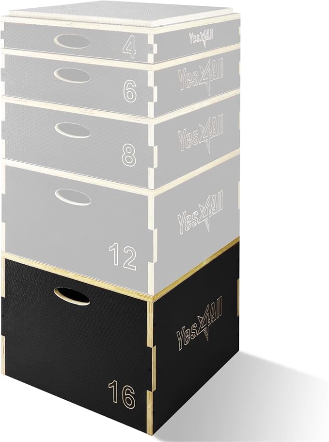 Yes4All 3 In 1 Wooden Plyo Box, Plyometric Box Platform For Jump Training, Jump Boxes For Home Gym Exercise And Outdoor Workout