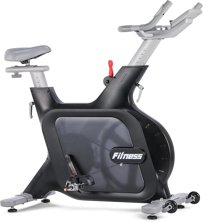 Electromagnetic Resistance Exercise Bike for Home, 32 Adjustable Resistance Exercise Bike with Wheels for Easy Mobility, Indoor Cycling Bike with Adjustable Comfortable Seat, Black