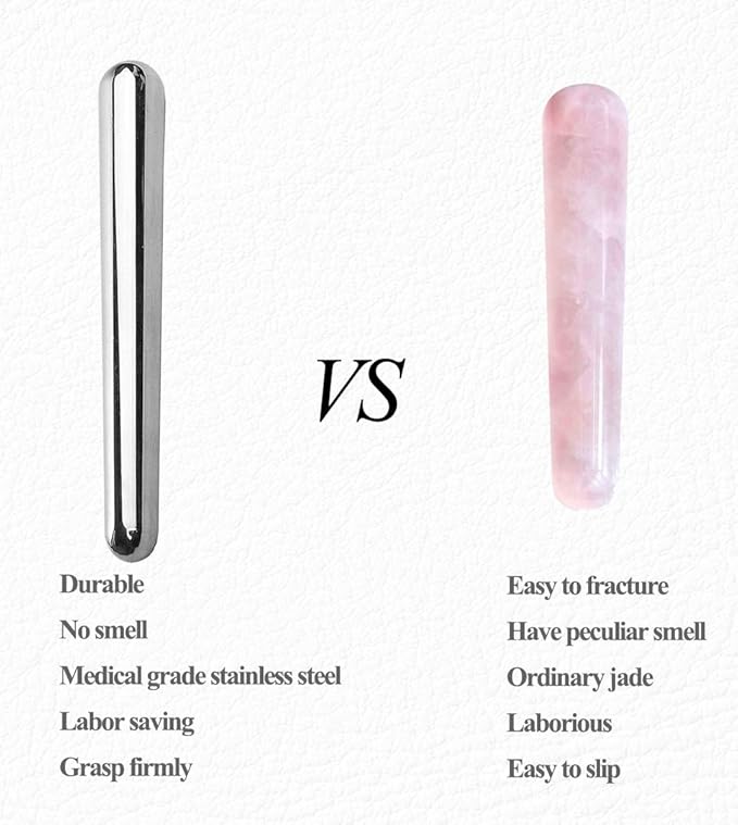 Stainless Steel Face Massage Therapy Stick-Guasha Massage Wand-Acupressure Massage Tools for Deep Tissue,Soft Tissue Myofascial Release Relief Pain (1)