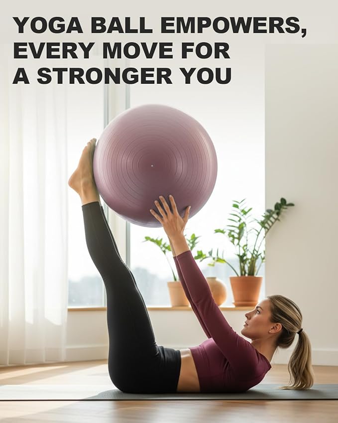 Trideer Exercise Ball Yoga Ball,Office Seating & Balance Ball Chair, Stability Ball for Pilates, Physical Therapy,Core Training & Balance Improvement & Stretching