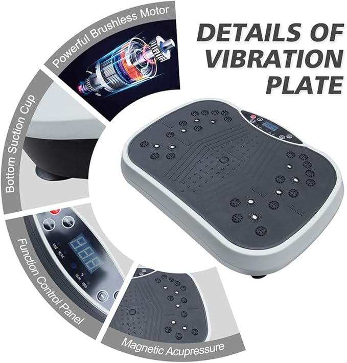 Vibration Plate Exercise Machine, Fitness Vibration Platform with 6 Modes & Remote Control, Whole Body Workout Plate for Weight Loss, Muscle Activation & Lymphatic Drainage, 300 lbs Capacity