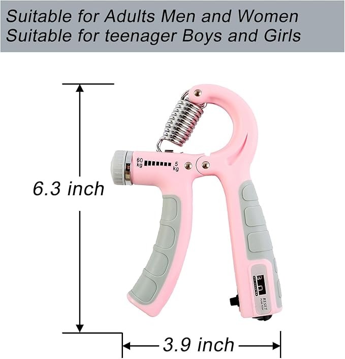 Strengthener Hand Grip Trainer Number Counter Forearm Finger Wrist Gripper Exerciser 5-60kg Adjustable Stretcher Squeezer Workout