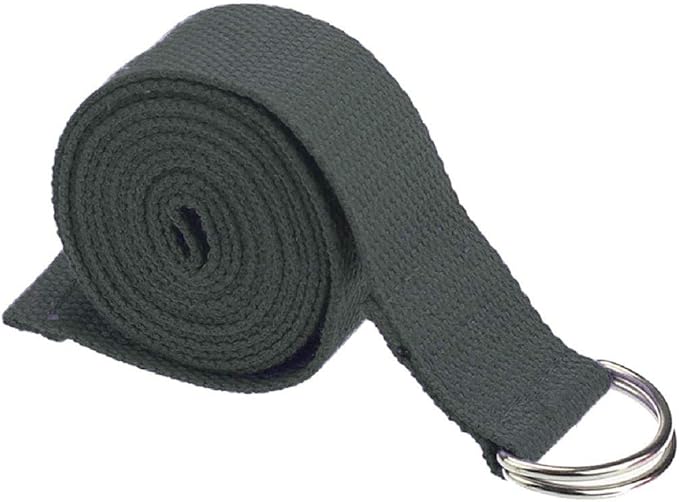 Cotton Exercise Yoga stretch Strap - Sturdy Flexibility Tensile Belt Adjustable Metal D-Ring Buckle, Hold Poses for Daily Stretching, Pilates, General Fitness, and Physical Therapy