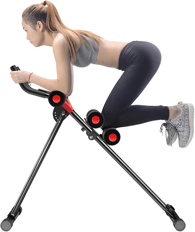 Ab Workout Equipment, Height Adjustable ab Trainer, Ab Machine Abdominal Exercise Equipment for Home Gym, Full Body Workout Equipment, Foldable Waist Trainer Suitable for Beginner