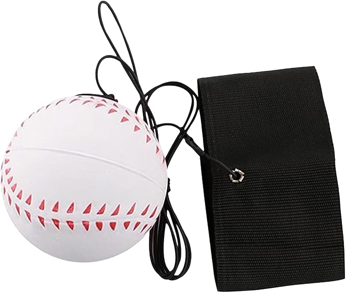 Sports Wrist Return Ball, Baseball on String with Rubber Rebound Ball, Elastic Wristband for Training