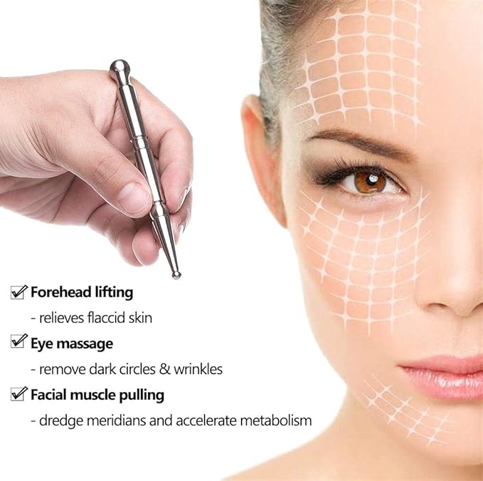 FeelFree Sport Deep Tissue Massage Tool-Stainless Steel Acupuncture Pen-Trigger Point Massage Relief Pain Therapy Tools Full Body Relaxing Trigger Self-Massage Acupressure Bar (B)