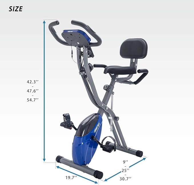 Merax Workout Bike For Home - 2 In 1 Recumbent Exercise Bike and Upright Indoor Cycling Bike Positions, 16 Level Magnetic Resistance Exercise Bike, Foldable Stationary Bike Machine, Fitness Bike