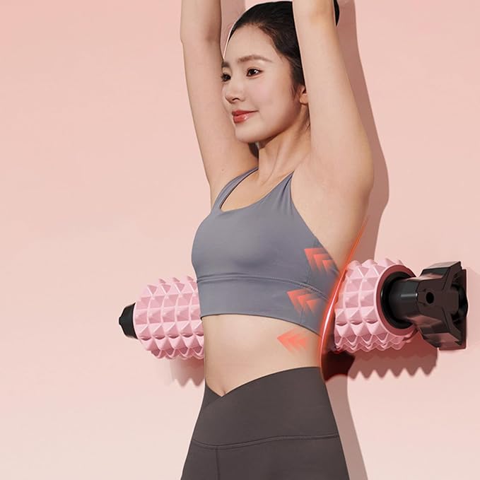 Portable Foam Roller with Suction Cup for Muscle Massage & Sawtooth Trigger Point Therapy (Purple)