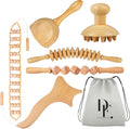 6-in-1 Wood Therapy Massage Tools – Lymphatic Drainage Massager Maderoterapia Kit Wooden Massager Body Sculpting Tools for Muscle Pain Relief - Wood Therapy Tools for Body Contouring and Shaping