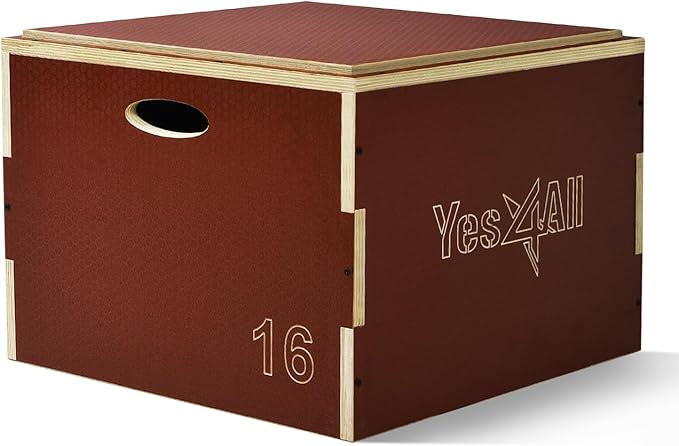 Yes4All 3 in 1 Wooden Plyo Box, Plyometric Box Platform for Jump Training, Jump Boxes for Home Gym Exercise and Outdoor Workout