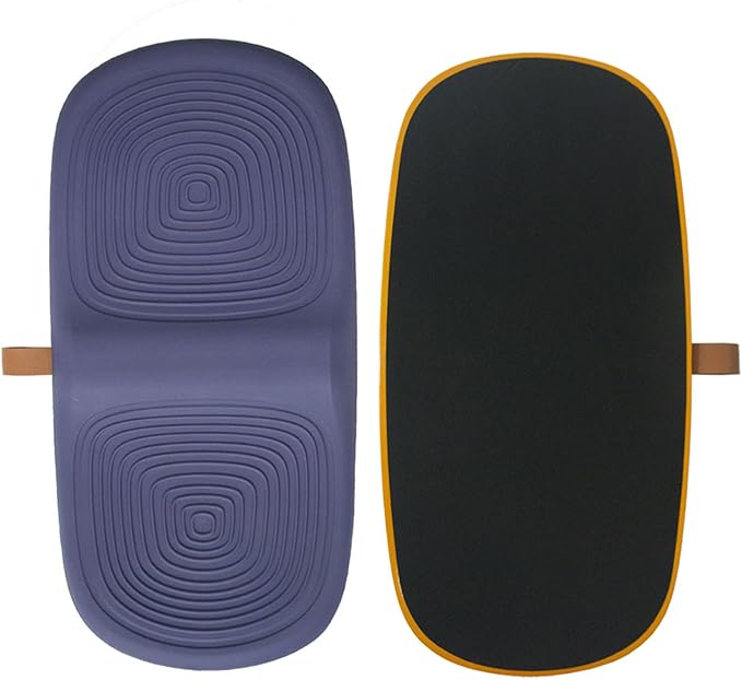 Ergonomic Wooden Balance Board, Anti-Fatigue Wobble Board, Anti-Slip Balance Board with PU Cushioned Top, Standing Desk Mats, Rocker Board, Office Accessories, Blue