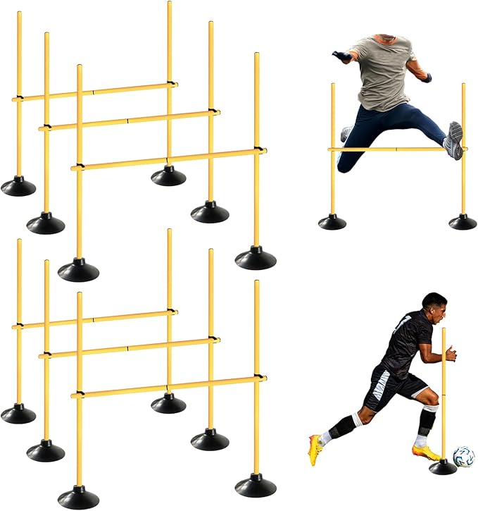 TNZMART 4.9 FT Agility Poles Adjustable Hurdles for Soccer Football Speed Training Equipment Track and Field