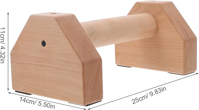 Cabilock 2 Pcs Strong Stability Wooden Push Up Bars with Anti-slip Bottom Smooth Grip Handles for Indoor and Outdoor Strength Training Pushup Stands for Abdominal and Full Body Workout