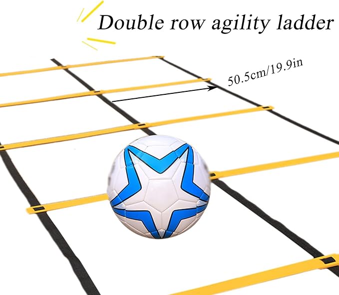Agility Ladder Double Row Agility Ladder, Adjustable Training Equipment, Football Flexibility Training Jumping Ladder, for Personal Train(Size:6M)