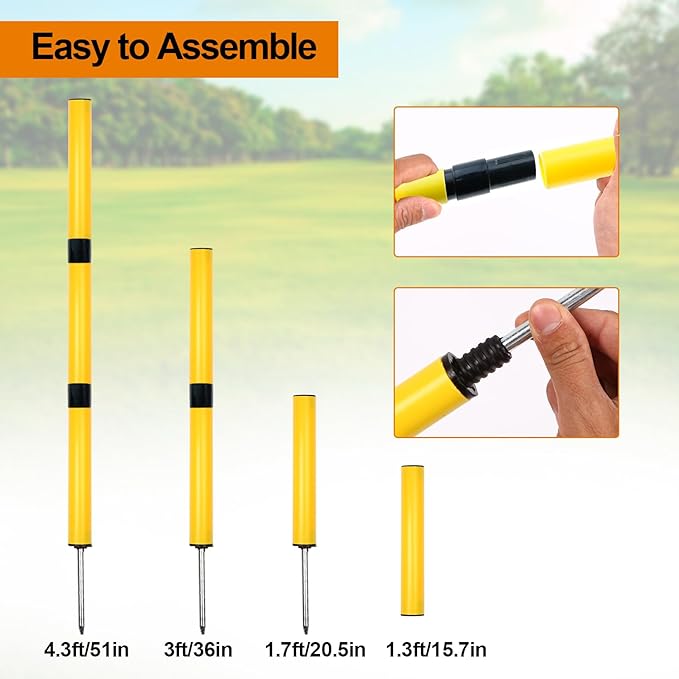 Soccer Agility Poles, Speed Sport Training Equipment for Soccer Basketball Football，Speed Jump Poles Training Equipment for Athletes/Kids/Adult