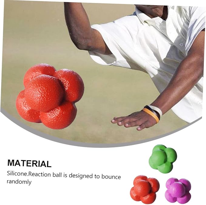 Yardwe 3pcs Agility Balls Hexagonal Reaction Ball Fitness Agile for Home Sports Training Random Color