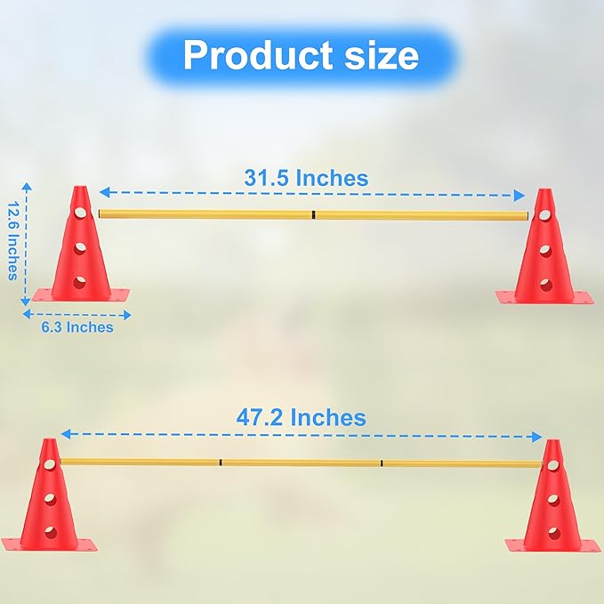 Football Training Cones Agility Soccer Cones, Indoor Outdoor and Festive Events Field Marker Agility Cones with 5 Adjustable Soccer Agility Training Poles