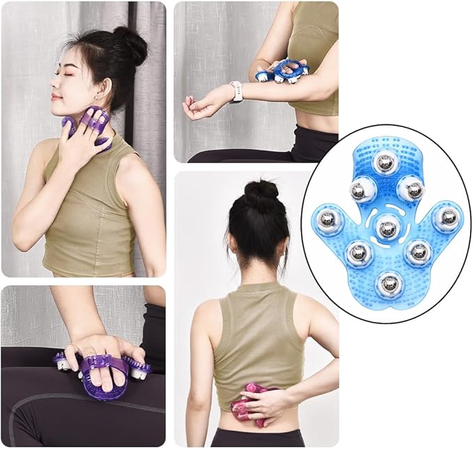 Manual Massage Ball Roller Small Handheld Massage Therapy and Relax Tool Body Massager Gloves Leg Massage Tools for Muscle Tension Relief Neck Back Joint Shoulder Foot Hand Thigh Tummy Butt