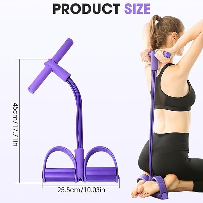 3 in 1 Resistance Bands with Handles, 4/6/8 Tubes Pedal Resistance Device, Upgrade Multifunctional Detachable and Adjustable TPE Elastic Pedal Puller with 300% Stretch for Exercise
