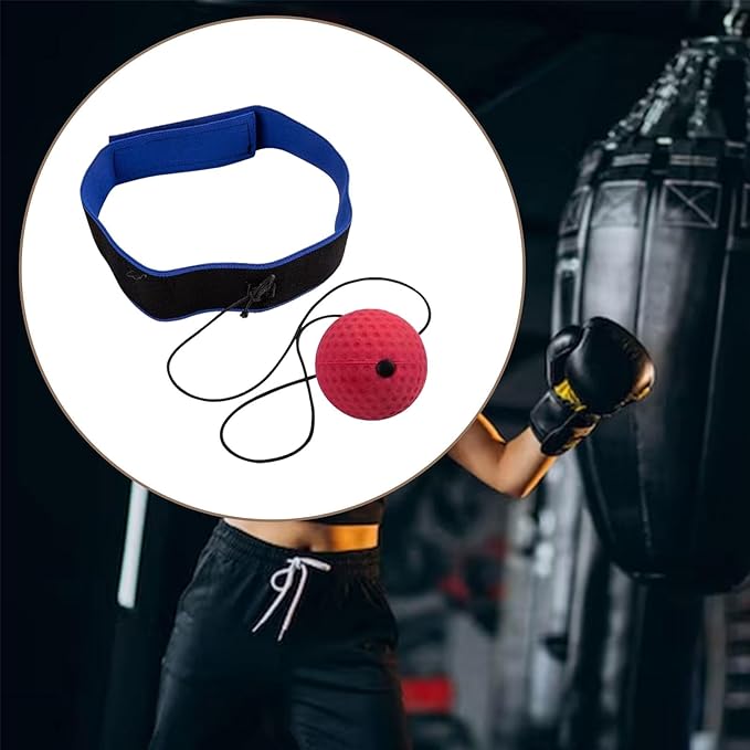 Boxing Reflex Ball Headband Set Adjustable Reaction Balls Boxing Ball on A String, Punch Fight Ball for Exercises, MMA