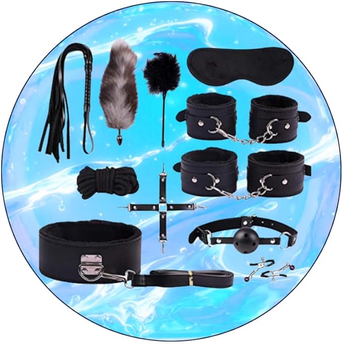 11-Piece Plush Pilates Training Kit, Stretch Strap, Hip Support Accessories, Bed Pilates, Multi-Functional Body Shaping (Black)