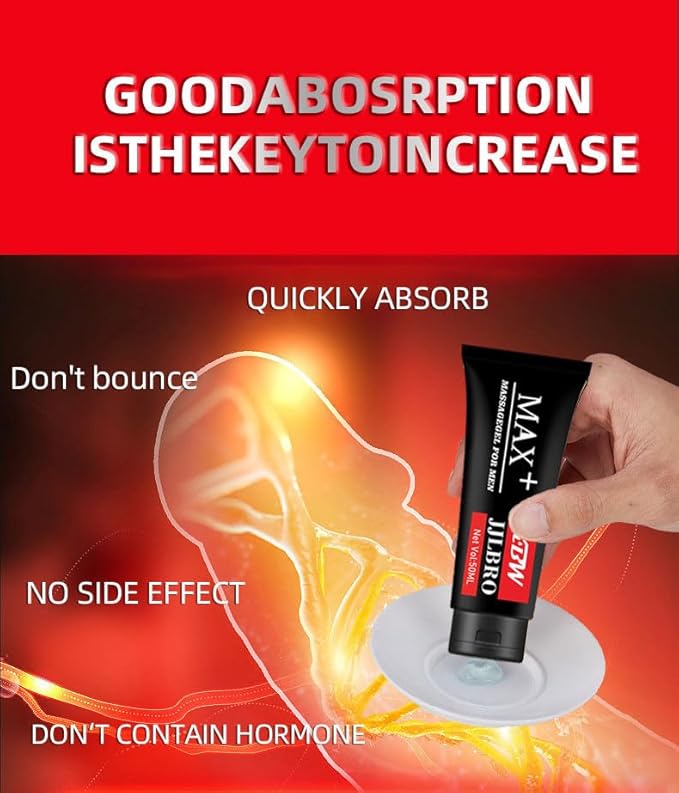 Huge Max+ XXXL Massage Enlargement Gel for Men - Big Size Power Repair Cream Oil for Huge Enhanced Size, Enlarge Thickness, Strength, and Prolonged Performance (Max+)