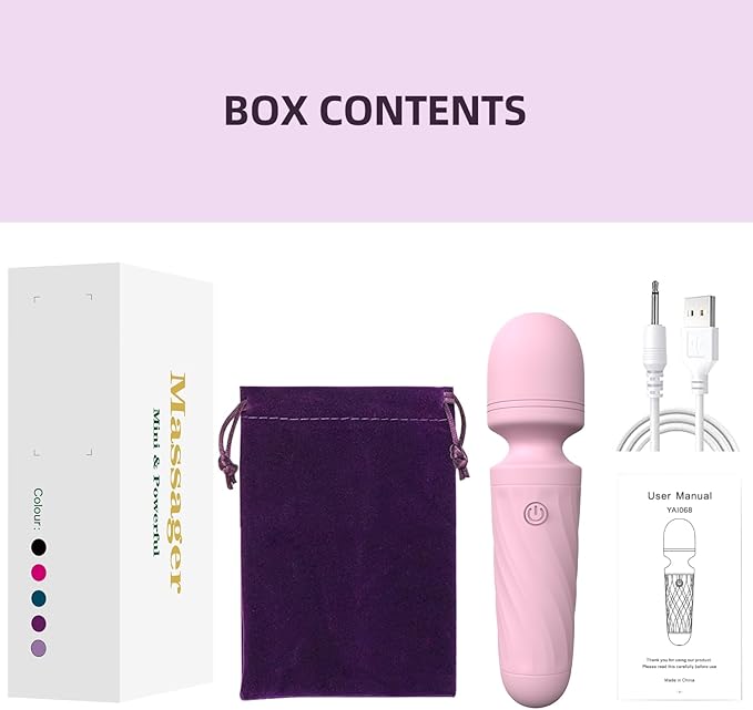 Handheld Personal Mini Massager Tool– Waterproof, USB Rechargeable, 10 Vibration - Perfect on Back Legs Hand Pains and Sports Recovery(Light Pink)