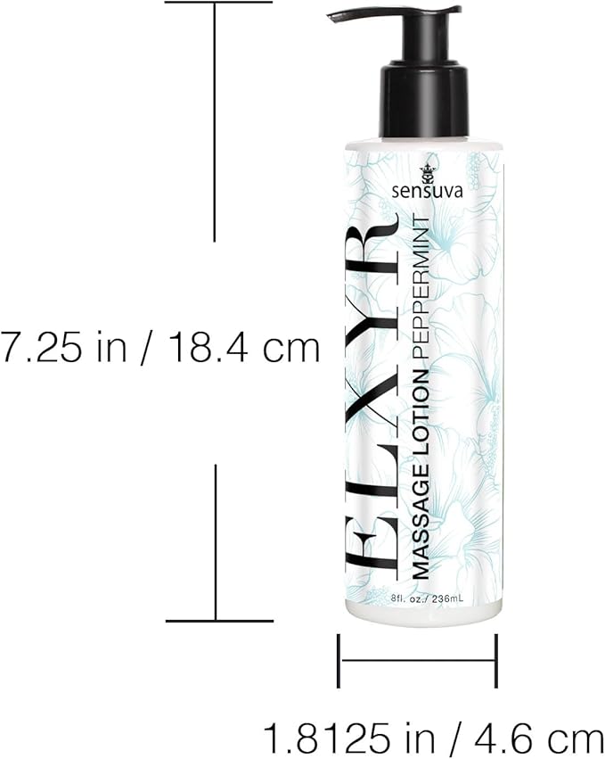 Sensuva ELXYR Massage Lotion | Peppermint | Nourishes & Soothes Skin, Luxury Lotion for Women & Men | 8 fl.oz