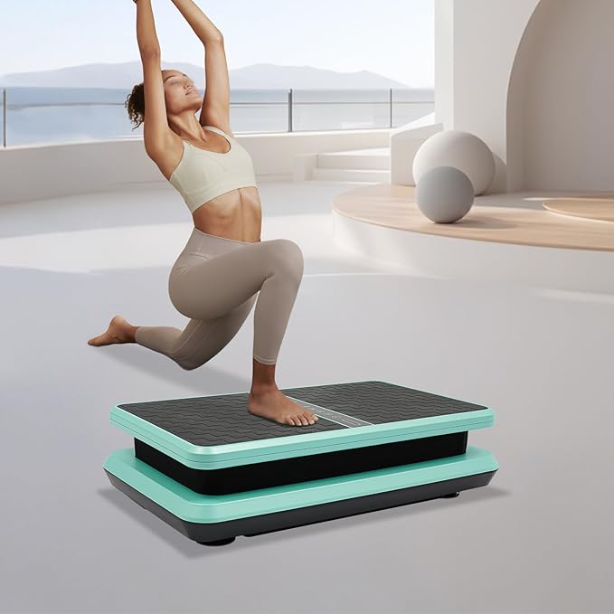 Vibration Plate Exercise Machine, Full Body Shake Plate Vibration Platform Machines for Lymphatic Drainage, Vibration Plates for Weight Loss Home Fitness Equipment with Resistance Bands