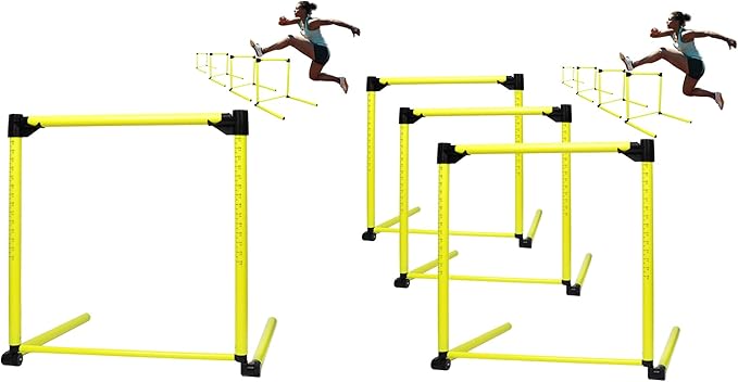 4Pcs Hurdles Training Equipment, Adjustable Height Hurdles Track and Field, Agility Speed Jumping Training Equipment for Soccer Basketball Football Dogs, Detachable-Green