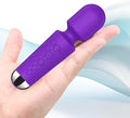 Personal Mini Massager - Handheld Deep Tissue Massager with 20 Speeds & 8 Modes, Quiet Waterproof Vibrating wandfor Neck, Back, Muscle Tension Relief & Sports Recovery, Purple