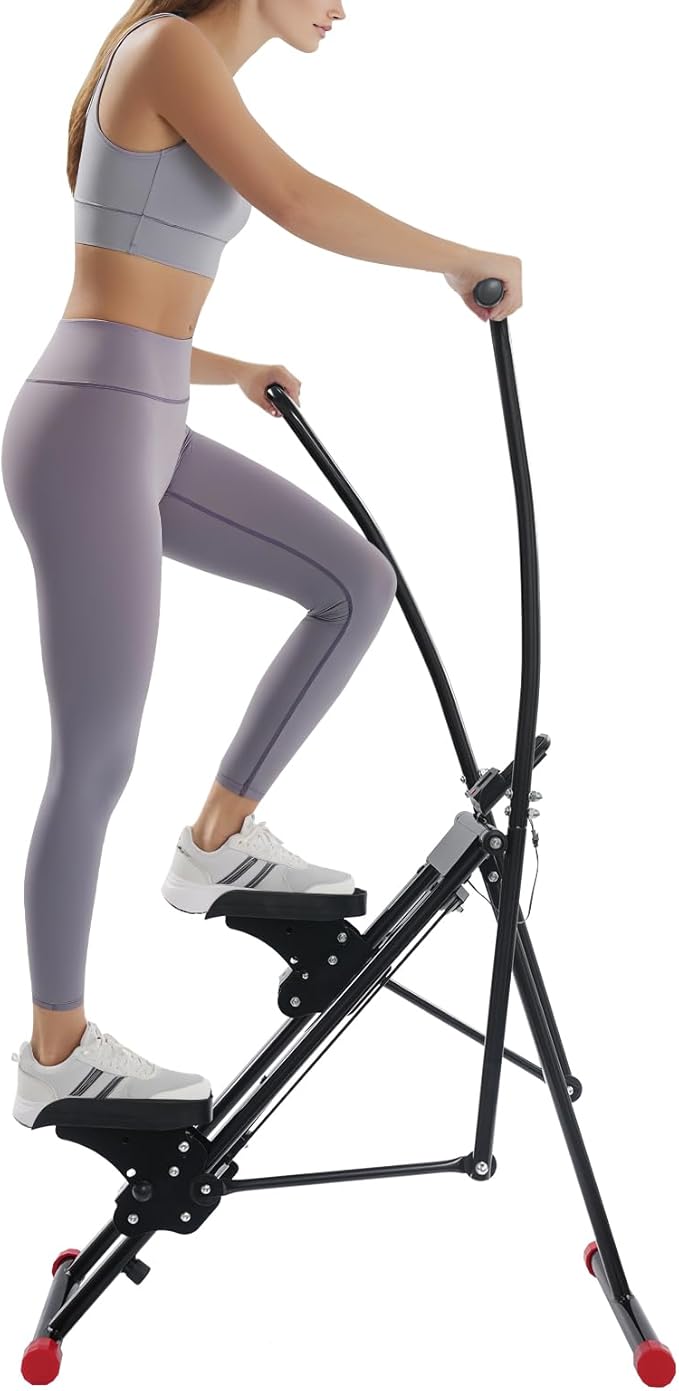 Stair Stepper Machine for Home, 220 lbs Capacity Full Body Workout Equipment with LCD Display, 3-Level Adjustable Pedals & Handles, Compact Climber Machine for Cardio Fitness
